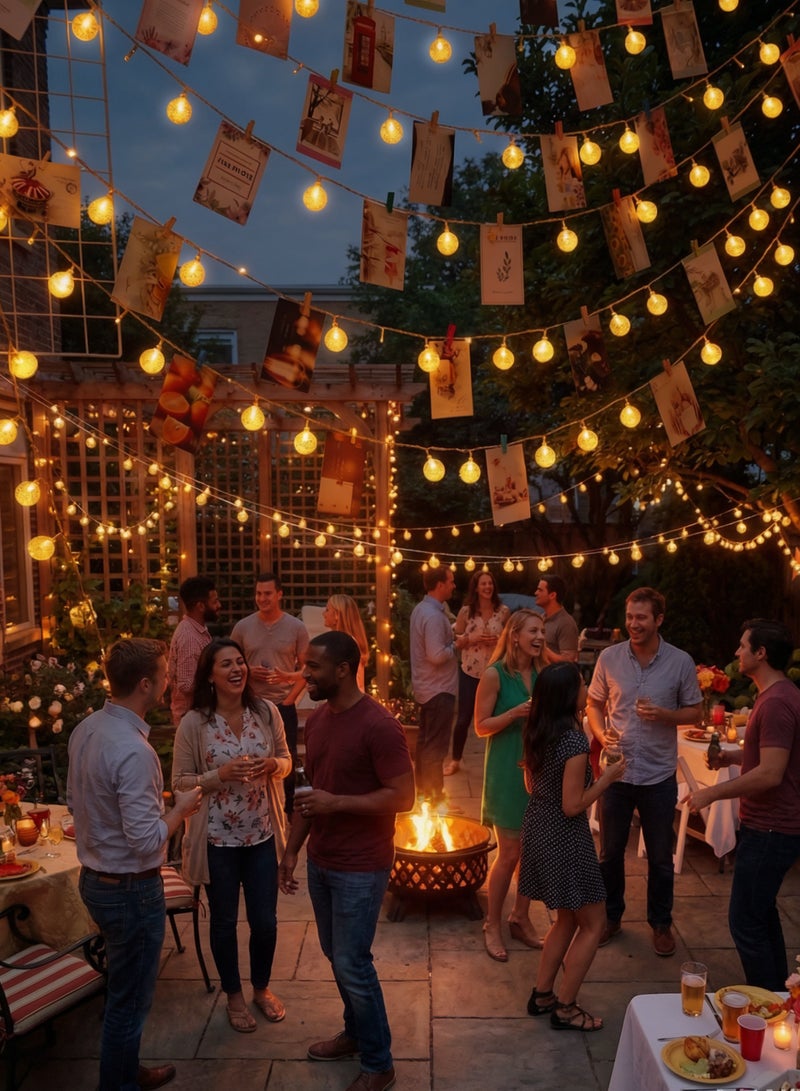 نكومي أضواء العطلات، أضواء زينة تعمل بالبطارية 10 أمتار 80 LED، أضواء سلسلة خارجية مقاومة للماء، مناسبة للاستخدام الداخلي، الحديقة، الفناء، التخييم، زينة عيد الميلاد (نمط كرة بلورية دافئة) - Image 5