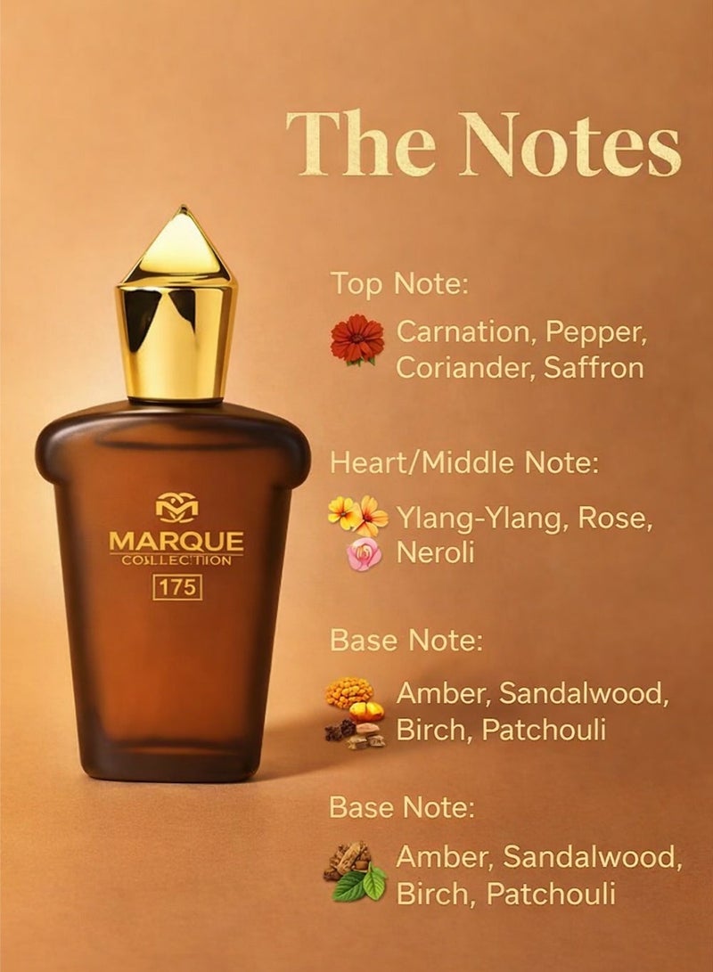 ماركيو كوليكشن عطر فاخر للجنسين | مجموعة مارك رقم ١٧٥ | عطر يدوم طويلًا بنفحات العنبر والزهور والجلد | ٢٥ مل - Image 2