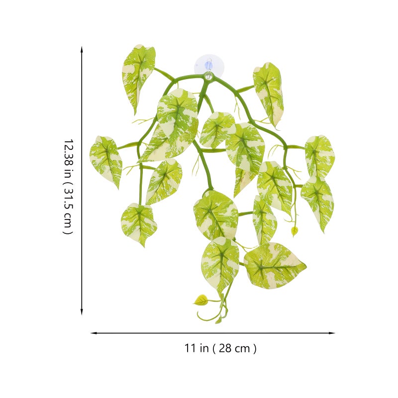 Reptile Plants with Cup Fake Reptile Habitat Plants Artificial Turtle Hangings Plants for Reptiles Realistic Habitat Decorations - Image 5