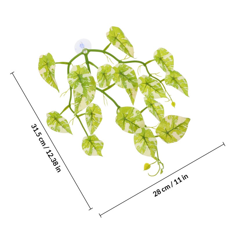 Reptile Plants with Cup Fake Reptile Habitat Plants Artificial Turtle Hangings Plants for Reptiles Realistic Habitat Decorations - Image 2