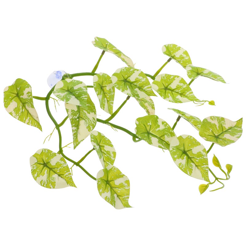 Reptile Plants with Cup Fake Reptile Habitat Plants Artificial Turtle Hangings Plants for Reptiles Realistic Habitat Decorations - Image 1