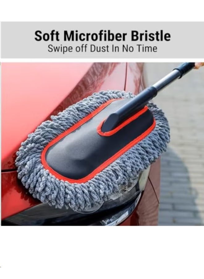 Car Duster, Extendable Long Handle Microfiber Car Duster Exterior Scratch Free Car Cleaning Tool, Car Dust Brush for Truck, Pickup, SUV, RV, Motorcycle, Boats and Home Cleaning - Image 3