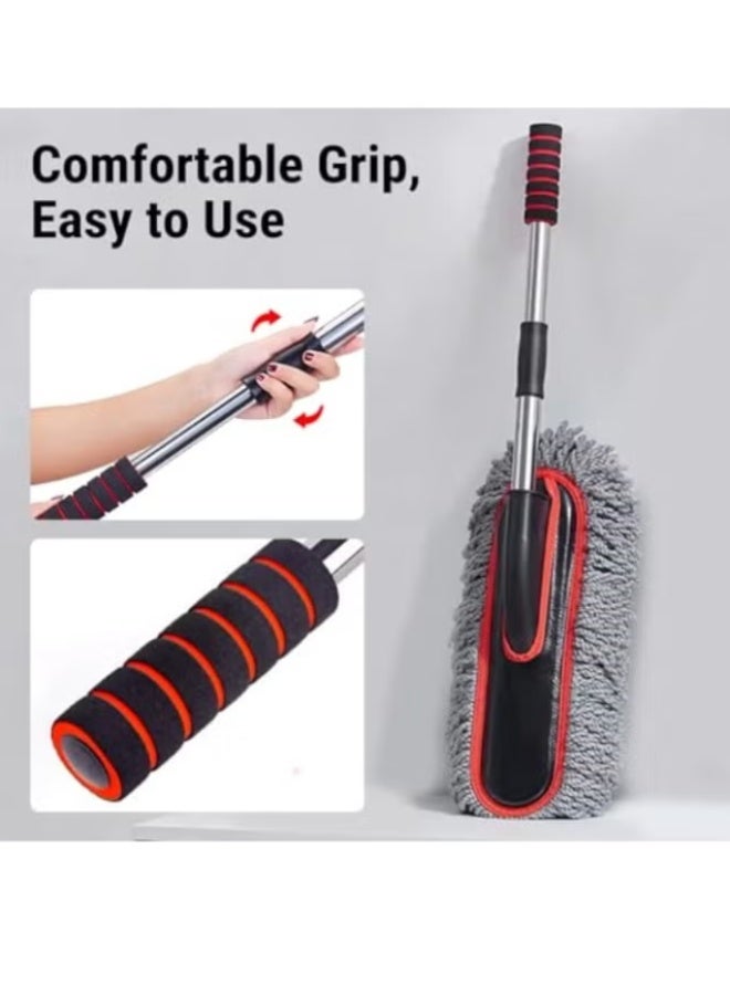 Car Duster, Extendable Long Handle Microfiber Car Duster Exterior Scratch Free Car Cleaning Tool, Car Dust Brush for Truck, Pickup, SUV, RV, Motorcycle, Boats and Home Cleaning - Image 4