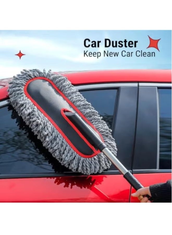 Car Duster, Extendable Long Handle Microfiber Car Duster Exterior Scratch Free Car Cleaning Tool, Car Dust Brush for Truck, Pickup, SUV, RV, Motorcycle, Boats and Home Cleaning - Image 2
