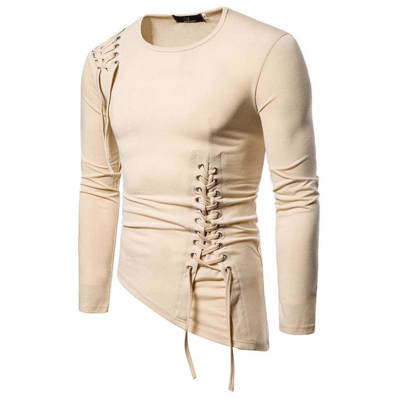 2019 Fashion European Size Men'S Casual Long Sleeve T-Shirt Irregular T-Shirt Men - Image 5