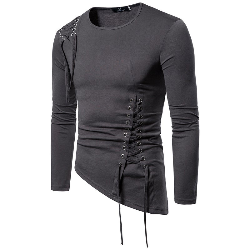 2019 Fashion European Size Men'S Casual Long Sleeve T-Shirt Irregular T-Shirt Men - Image 4