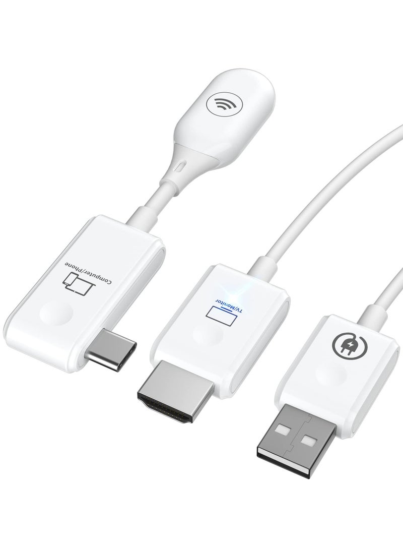 امتداد HDMI اللاسلكي، جهاز إرسال واستقبال HDMI لاسلكي 30 م/98 قدم HD 1080p يدعم بث الفيديو والصوت بتقنية 2.4/5GHz إلى جهاز العرض/ HDTV/ شاشة الكمبيوتر المحمول/ الكاميرا/ الهاتف. - Image 1