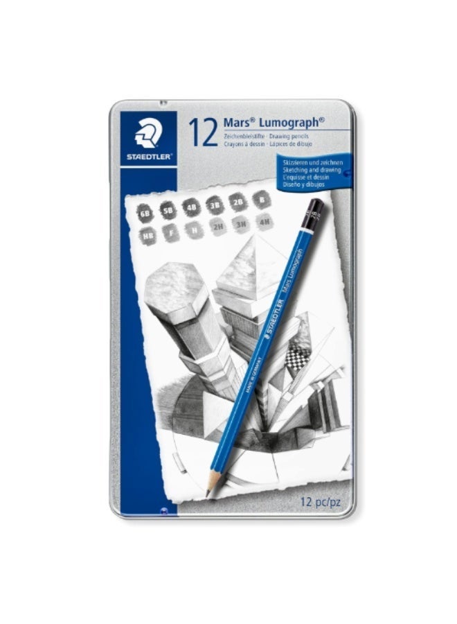 ستدلر مجموعة أقلام رصاص كاملة من ستيدلر مارس لوموغراف جرافيت - 12 قطعة - Image 1