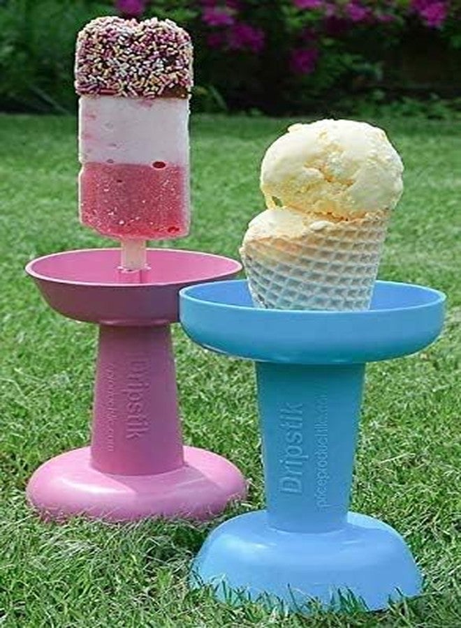 برايس برودكتس حامل مخروط الآيس كريم والحلويات المجمدة من دريبستيك بدون فوضى، يصنع أيضًا مصاصات الثلج (وردي) - Image 3