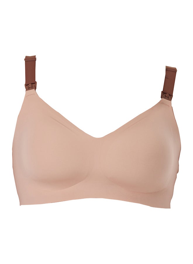 Momcozy Maternity & Nursing Bra - V Jelly Strip Lift Nursing Bra- Stylish - FB001 - Oyster Pink - XL - Image 1
