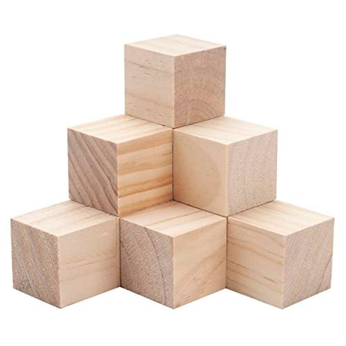 Coowayze Wooden Cubes Wood Blocks for Crafts, 2 inch 10 PCS Blank Large Wooden Blocks for Crafts and Decor, Unfinished Natural Solid Squares Wood Cubes for Carving, Letter Stamps, Model Making - Image 4