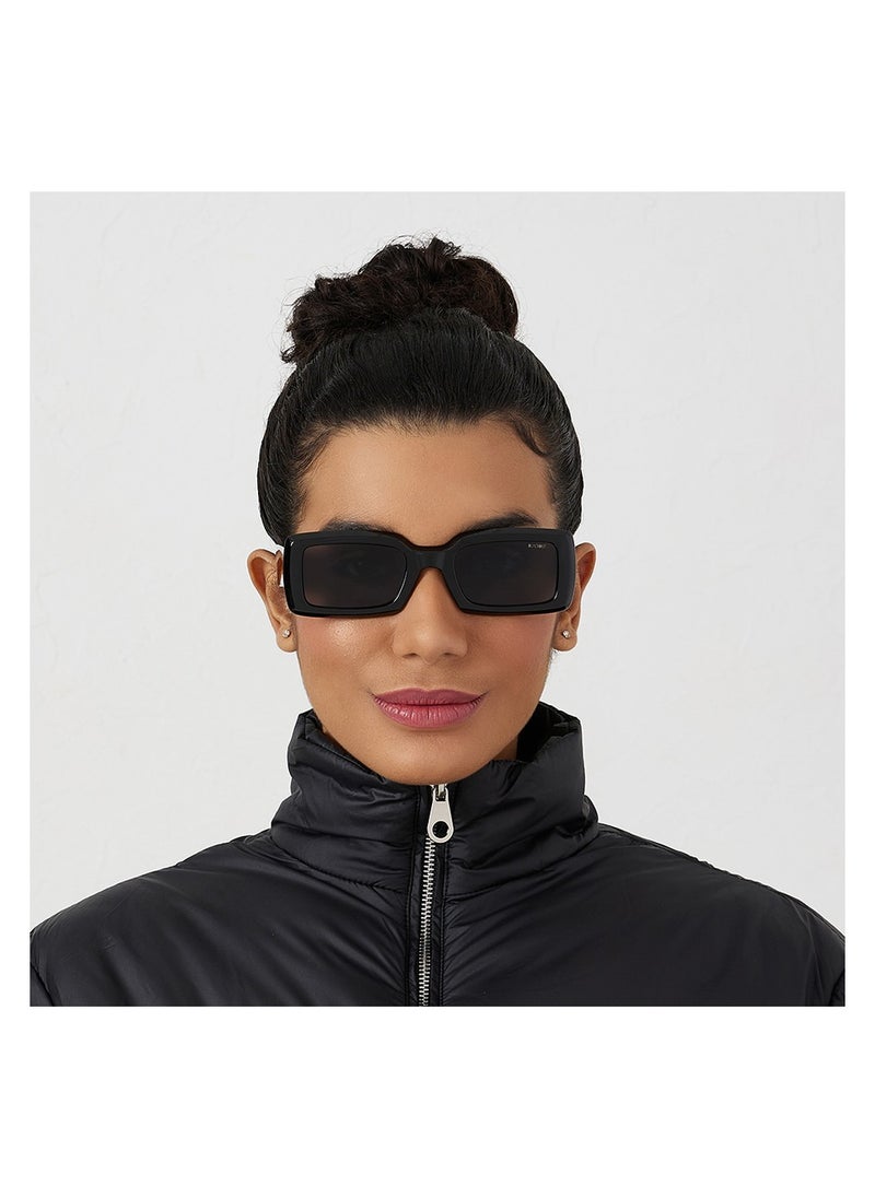 Blackout BlackOut ZEN Women's Rectangle Sunglasses with UV400 Protection - Black and Gray  - Image 4