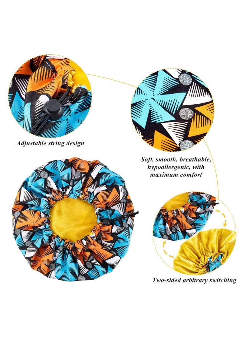 شو وو 3 Pieces Kids Satin Bonnet Adjustable Sleeping Cap Reversible Soft Flower Night Hats for Teens Toddler Child Baby - Image 5