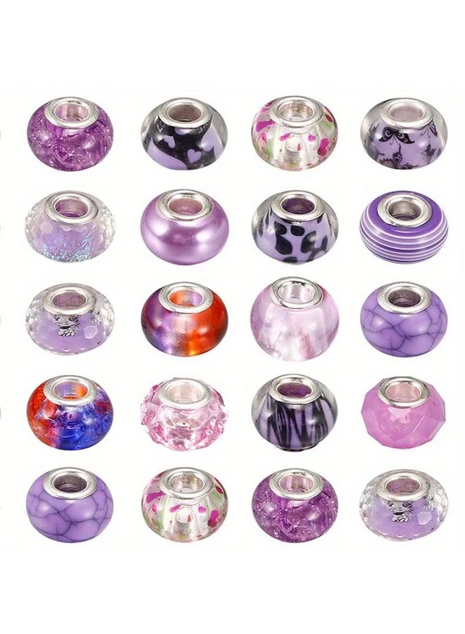 20pcs Large Hole Resin Beads Kit Pink Pastel Multicolor For Bracelet Necklace DIY - Image 3