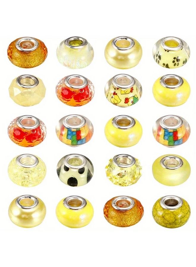 20pcs Large Hole Resin Beads Kit Pink Pastel Multicolor For Bracelet Necklace DIY - Image 5