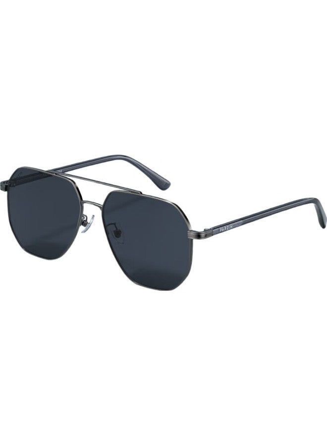 PARZIN Polarized Sunglasses For Men, Fan Chengcheng Style Double-Frame Alloy Aviator Sunglasses For Driving, Uv Protection Driving Sunglasses For Men 8357 - Image 1