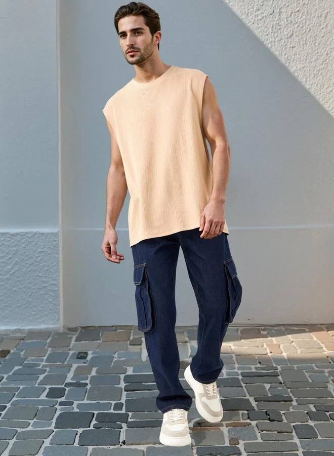 Lee Cooper Lee Cooper Wide Leg Cargo Jeans with Pockets