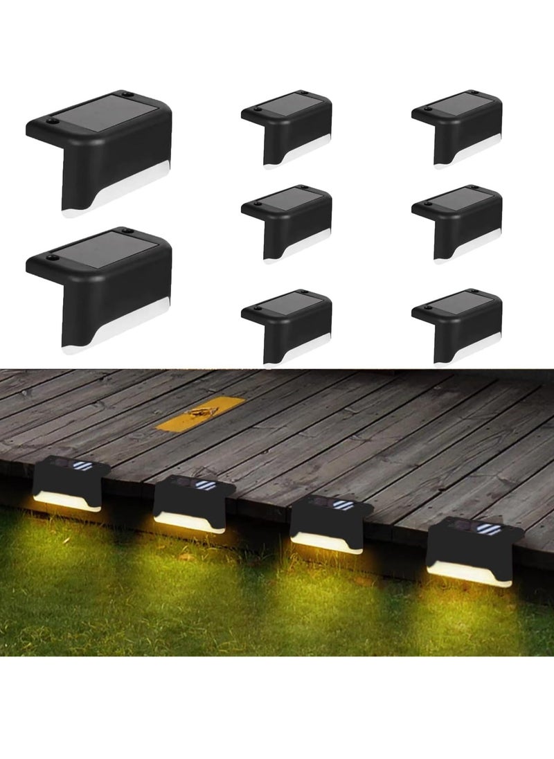 Mmmon 8Pack Solar LED Lights for Outdoor Landscape Lighting,Ideal for Poolside,Deck,and Stairway Decoration Solar Step Light (Black Shell Warm Light)  ﻿  - Image 1