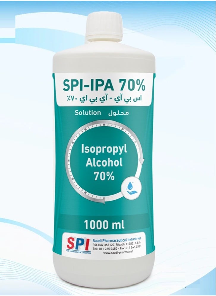 SPI Pure Isopropyl Alcohol 70% Disinfectant and Sanitizer Solution for First Aid Maximum Hand Protection for Daily Protection Against Dangerous Virus Types 1000ml  - Image 3