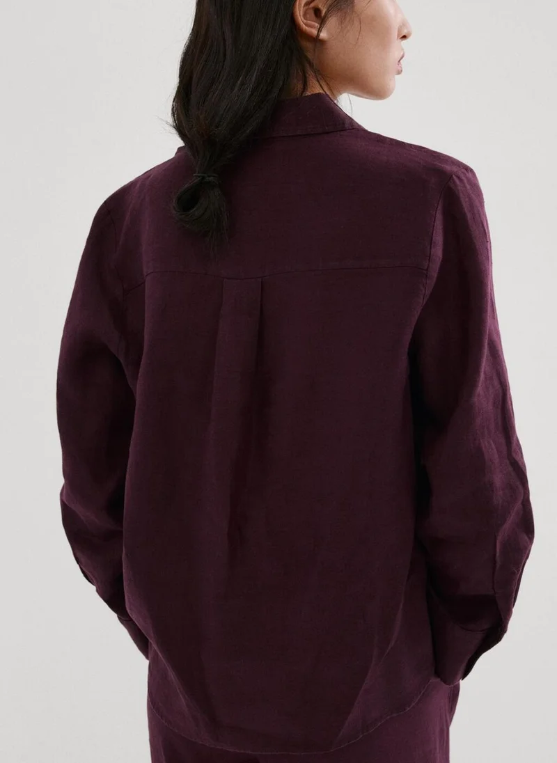 MANGO Pocket linen shirt