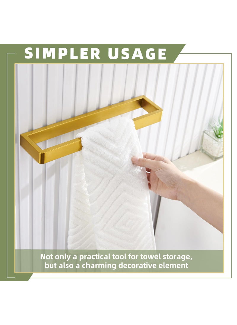 APLusee APLusee Brushed Gold Towel Bar  304 Stainless Steel Towel Rack  Wall Mounted  - Image 3