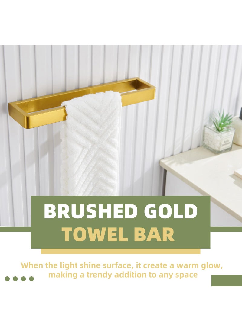 APLusee APLusee Brushed Gold Towel Bar  304 Stainless Steel Towel Rack  Wall Mounted  - Image 2