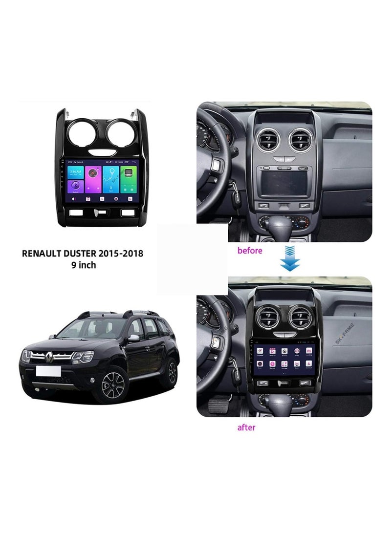 Android Car Stereo for Renault Duster 2015-2020 6GB RAM 128GB ROM 9 Inch Support SIM Card, Apple Carplay MirrorLink WiFi BT, 2.5D IPS Touch Screen with AHD Camera Included