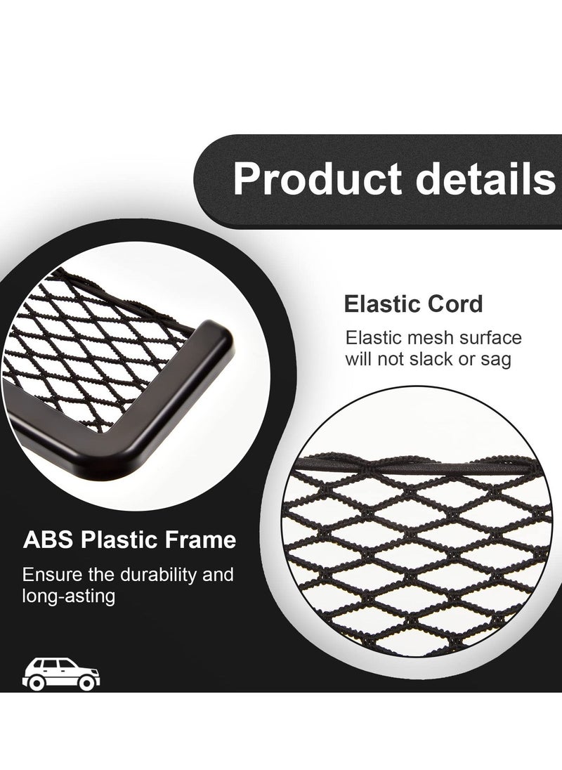 Car Storage Net Bag, 2 Pieces Large Car Mesh Net Bag Holder Car Net Pocket Organizer Car Seat Mesh Pocket Framed Mesh Net Pocket with Screws for Fit in Auto RV