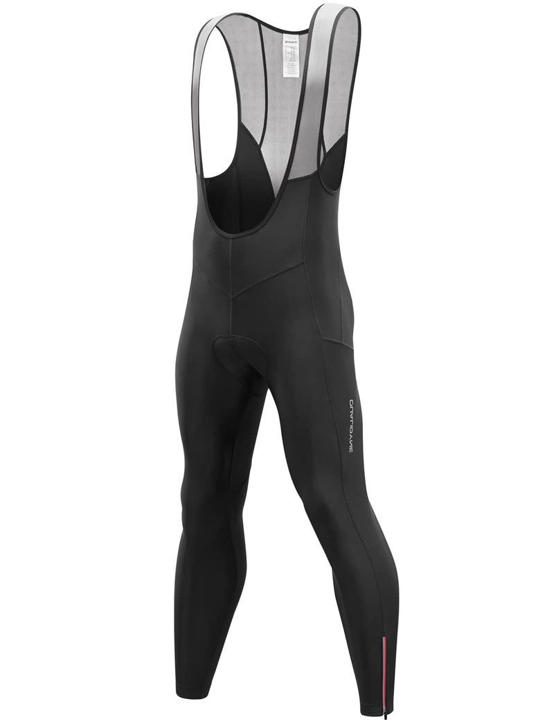 qualidyne Mens Thermal Cycling Bib Tights 3D Padded FleeceLined Winter Bike Leggings for ColdWeather Riding