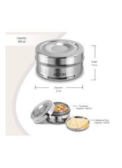 Milton MILTON Steel Snack Stainless Steel Tiffin, 480 ml, Steel Plain  - Image 3