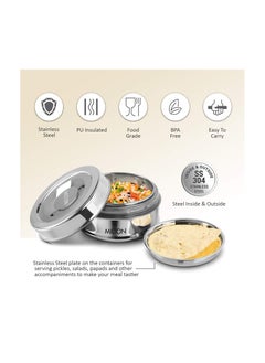 Milton MILTON Steel Snack Stainless Steel Tiffin, 480 ml, Steel Plain  - Image 4