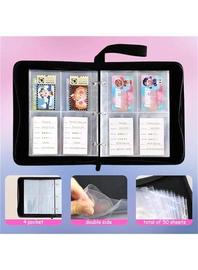 Arabest Card Binder for Skullpanda Labubu Blind Box- 200 Pockets Blind Box Card Ablum with 200 PCS Personalized Memory Cards, Mini Figure Collectible Card Collector Cards Holder for Blind Box Cards Collection  - Image 4
