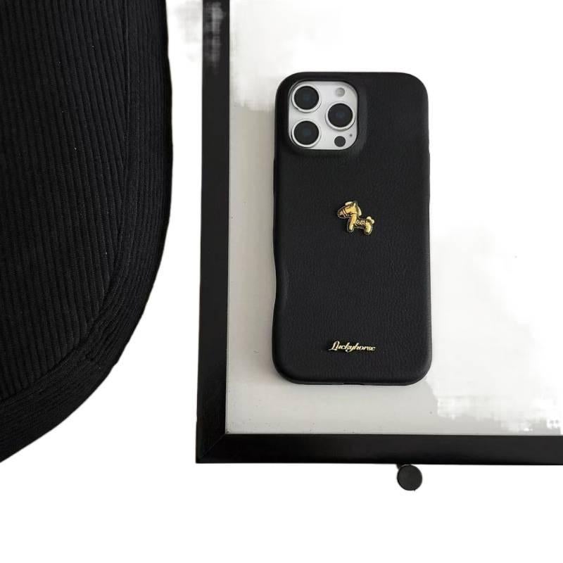 غطاء واقي بسيليكون لـ iPhone 15 / 15 Plus / 15 Pro / 15 Pro Max مع نقش الحصان وملمس الجلد مع مقاوم للصدمات مع قبضة مضادة للانزلاق مع حماية من السقوط باللون بني مضاد للانزلاق من ال. - Image 5