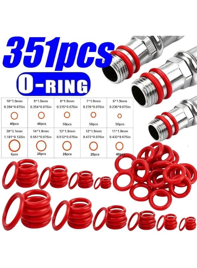 ماى سوق  مجموعة حلقات منع التسرب (O-Ring) من MySouq لتمديدات المياه (حمراء، 351 قطعة) - Image 3