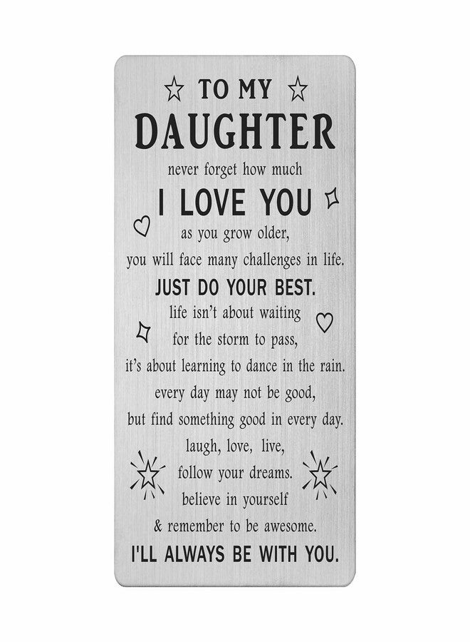 TANWIH Gifts for Daughter - I Love You Daughter Wallet Card - Daughters Birthday Graduation Mothers Day Card from Mom Dad - Image 1