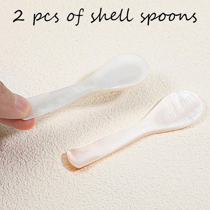 Ajcotahm 2Pcs Caviar Spoons, 3.5 Inch Mother of Pearl Spoon Hand Craft Shell Spoon for Caviar, Ice Cream, Eggs, Coffee, Salt, Jam, Restaurant Serving - Image 3