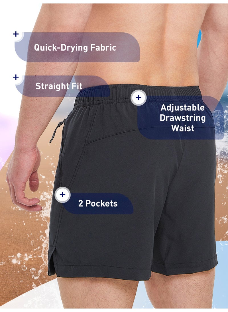Joss Men's Swimming Shorts Black – Quick-Drying, Adjustable Waistband, 2 Pockets, Inner Support for Comfort, Ideal for Beach & Pool - Image 3