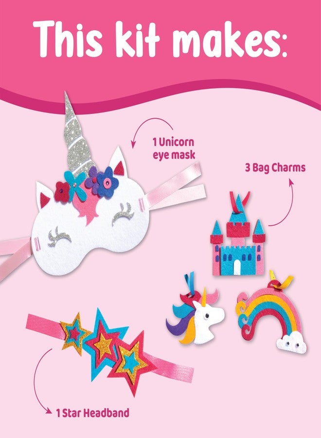 jackinthebox Rubber 3 Chunky Craft Projects Unicorn Themed Art and Craft Kit for Girls (Multicolour, Ages 5 6 7 8 9 10 Years), Felt,Felt - Image 2