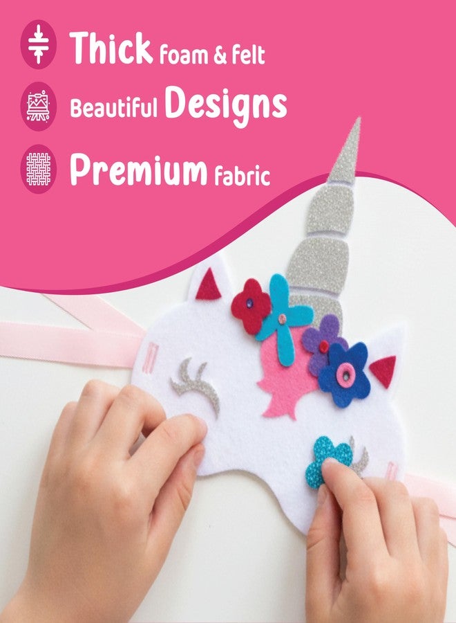 jackinthebox Rubber 3 Chunky Craft Projects Unicorn Themed Art and Craft Kit for Girls (Multicolour, Ages 5 6 7 8 9 10 Years), Felt,Felt - Image 3