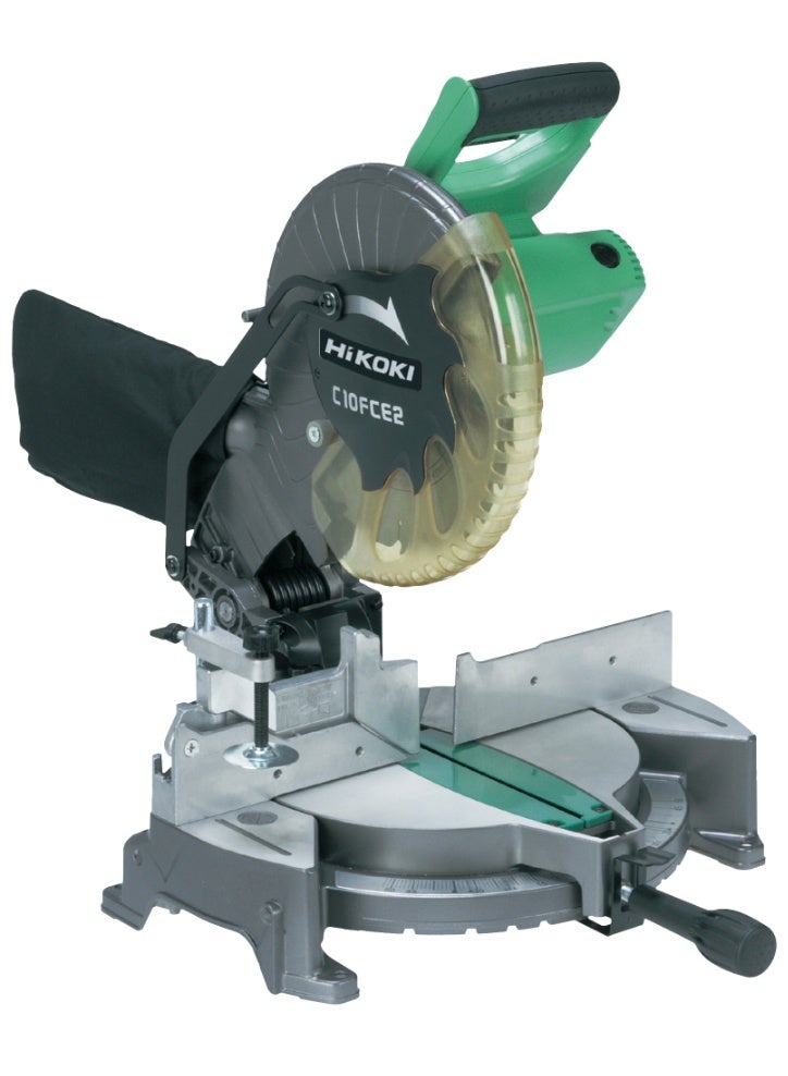 Hikoki منشار مائل مركب هيكوكی، شفرة 10 بوصة (255 مم)، محرك قوي 1520 واط، أداة قطع دقيقة مع زاوية مائلة وقص مائل قابلة للتعديل، وزن خفيف 11.9 كجم – نموذج C10FCE2E6Z - Image 1