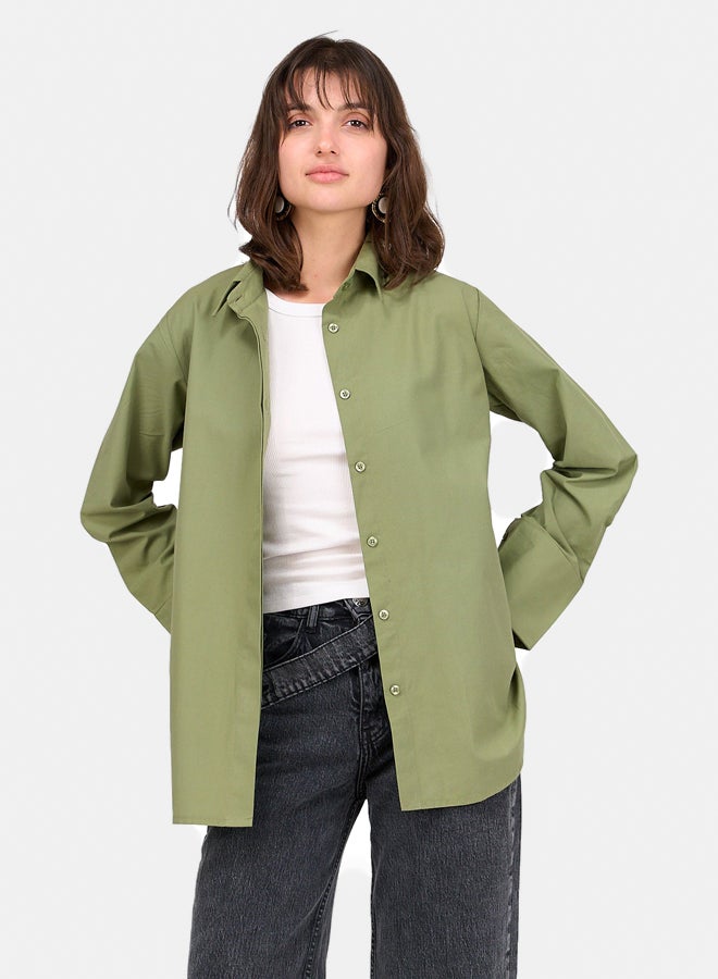 Clue Poplin Hidden Placket Shirt - Image 1