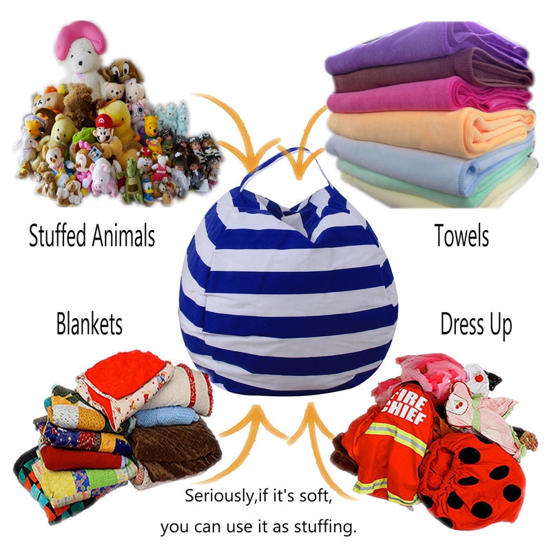 Children'S Plush Toy Storage Bag, Children'S Home Large-Capacity Canvas Bean Bag, Bean Bag, Quilt Storage, Supply - Image 2