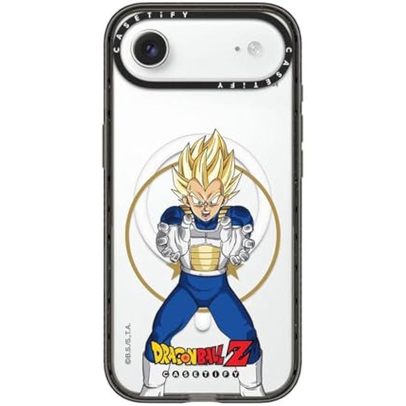 Casetify Impact iPhone Air Case 【Dragon Ball Colab/Slim/Magsafe / 8.2 ft. 4X Military Grade Drop Protection】 - Super Saiyan Vegeta - Clear Black - Image 1