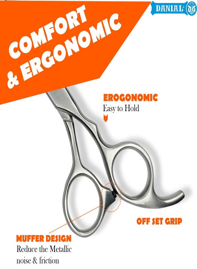 DANIAL High Carbon Razor Cut Stainless Steel Hair Cutting Scissors - Professional Barber Scissors for Men and Women - Ideal for Beard, Moustache, and Nose Trimming 7 INCH (MATT) - Image 2