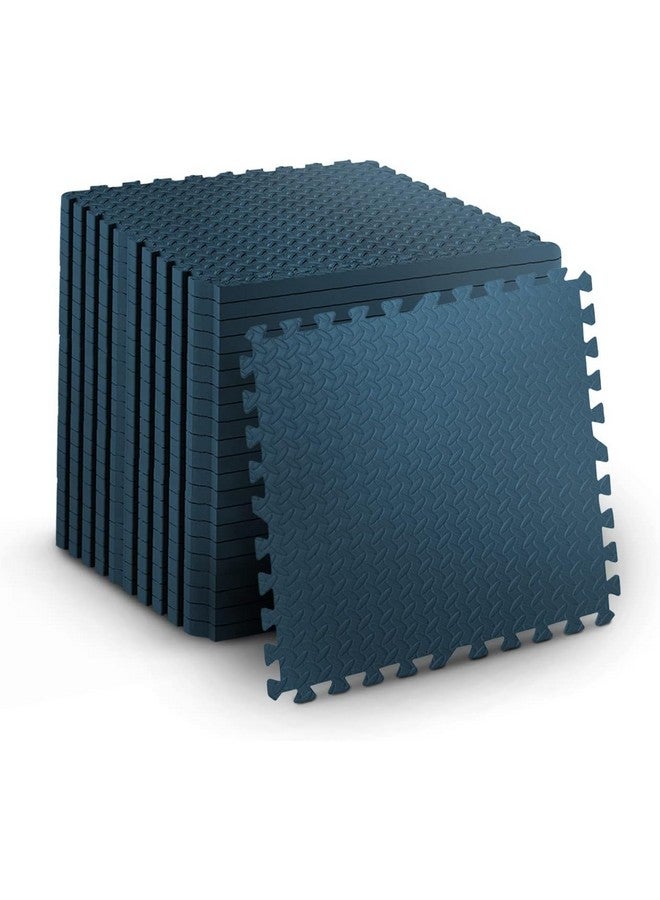 SIGNATRON Fitness Puzzle Mat, Gym Floor Mat, Exercise Mat, Interlocking Tiles, Protective Flooring for Gym Equipment and Workouts, Gym mats for Floor (6Pc || 24 SqFt, Navy Blue) - Image 1