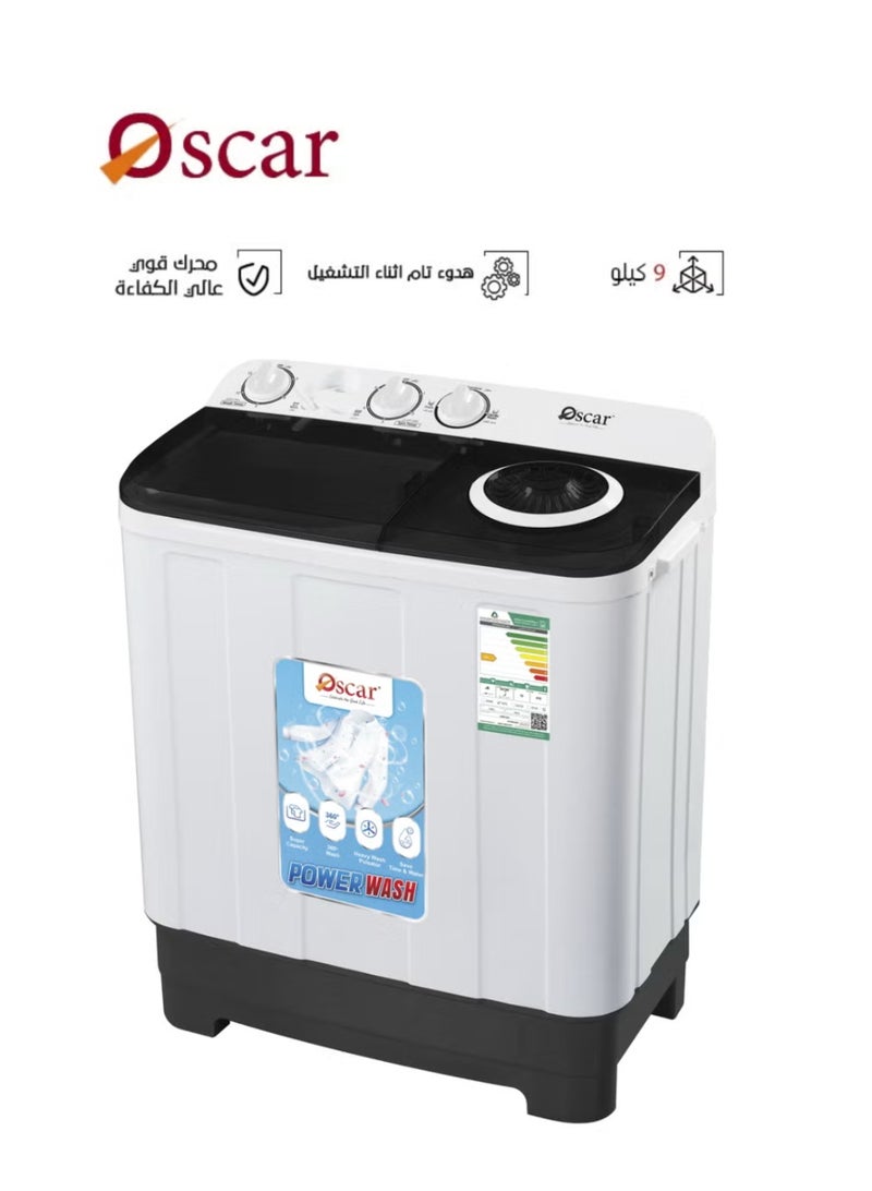 Oscar Twin Tub Washing Machine - 9 kg - White - OWM9KG - Image 1