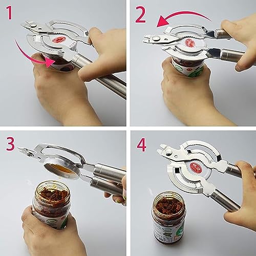 Haofy Multifunctional Stainless Steel Jar Opener, Manual Can Opener Adjustable Bottle Jar Lid Remover, Handy Screw Can Bottle Lid Grip Wrench Helper, Kitchen Tool - Image 5