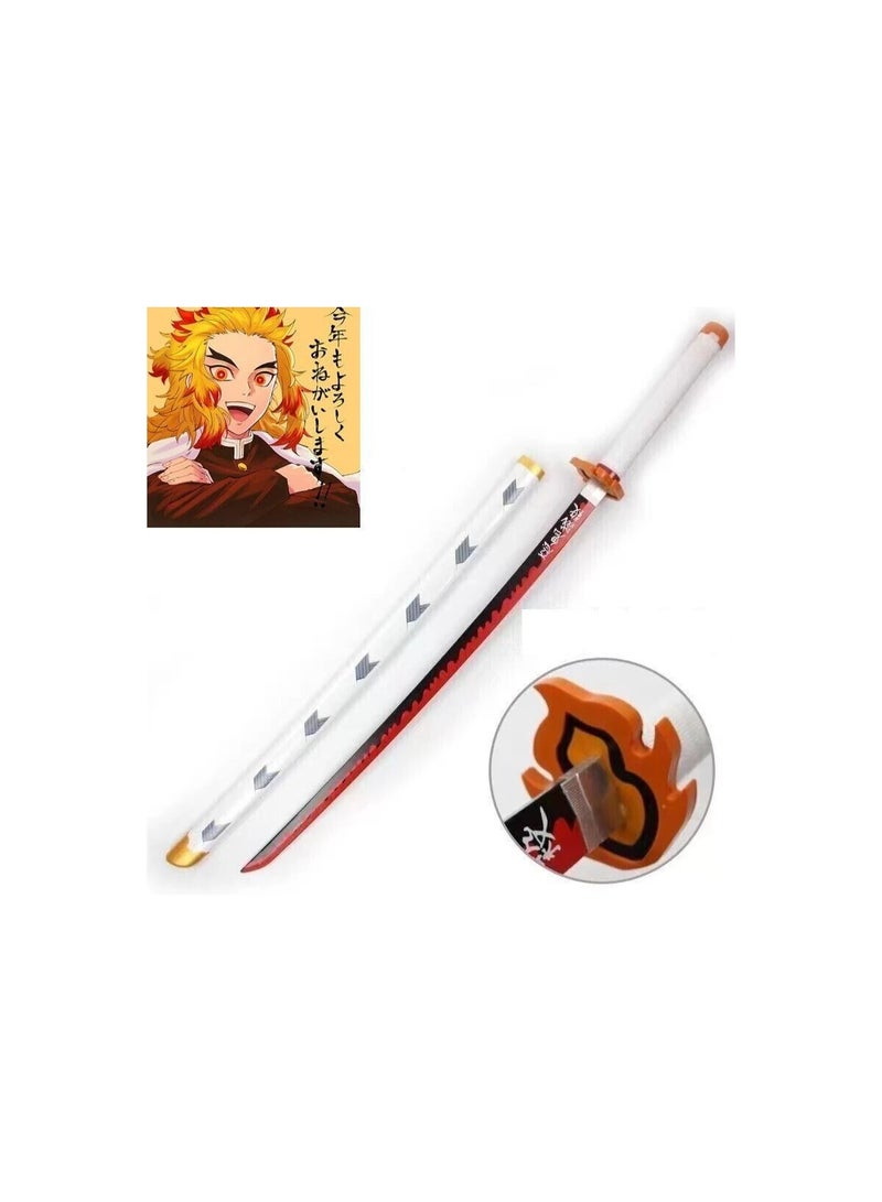 O8.design Anime | Kyojuro Rengoku Sword Replica (1:1 Scale) | High-Quality Carbon Steel, Non-Sharpened Prop for Cosplay & Collectors - Image 2