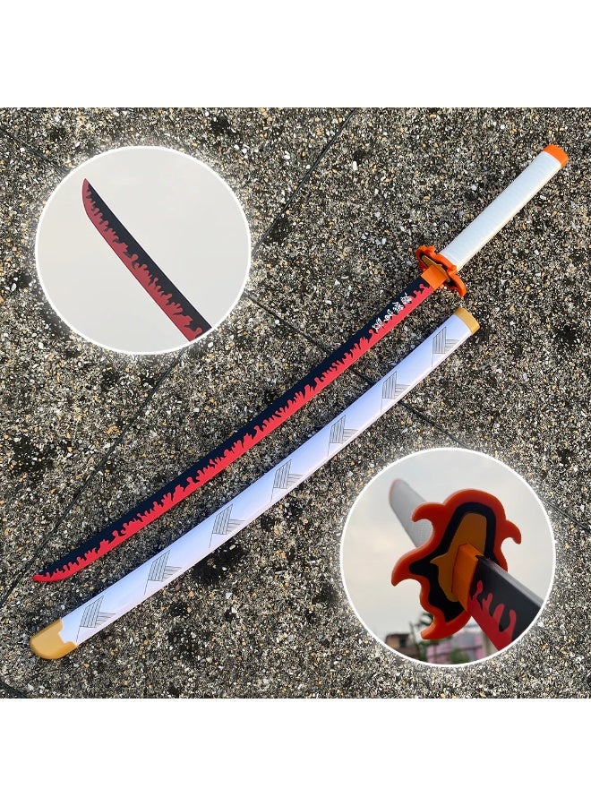 O8.design Anime | Kyojuro Rengoku Sword Replica (1:1 Scale) | High-Quality Carbon Steel, Non-Sharpened Prop for Cosplay & Collectors - Image 4
