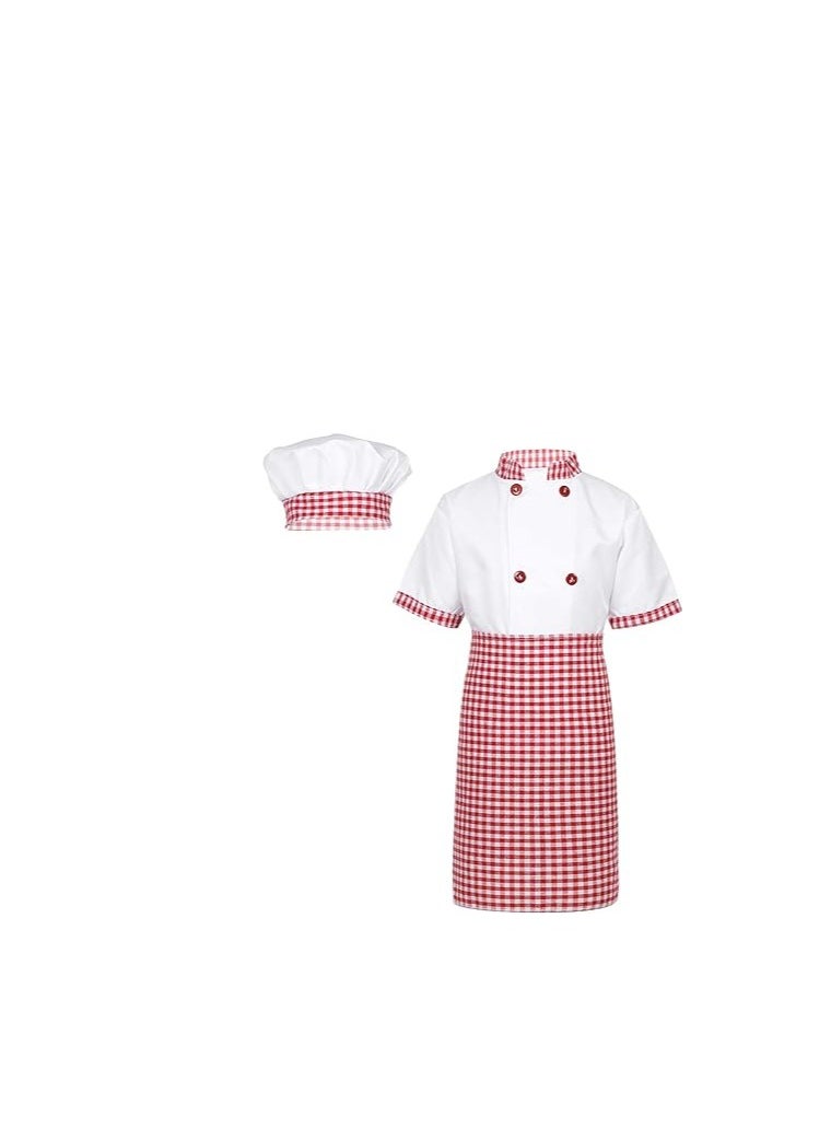 Generic - Kids Chef Costume Set for Boys and Girls, Includes Chef Jacket, Apron, and Hat, Perfect for Kitchen Role Play, Restaurant Fun, Halloween Parties, and Performances (Size 110CM) - Image 1